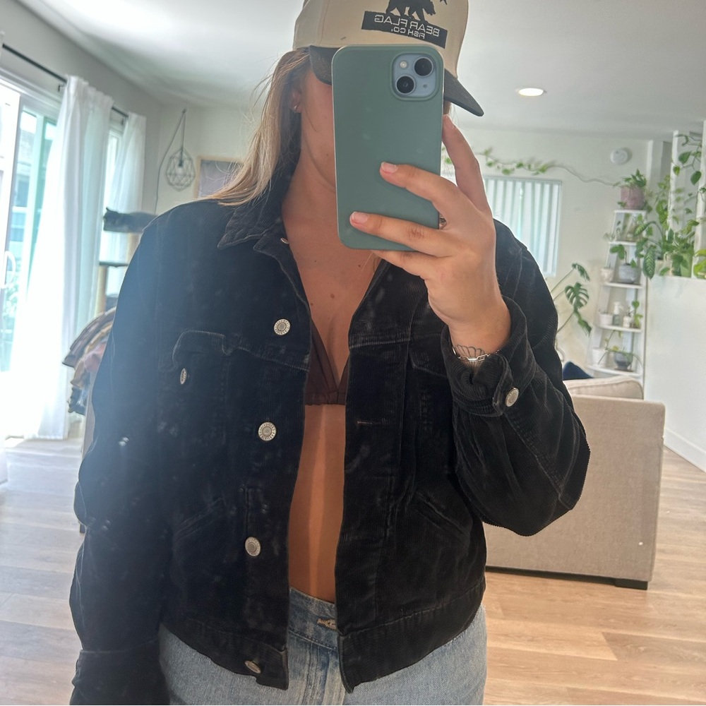 Corduroy Black Brandy Button Up Jacket 🖤
